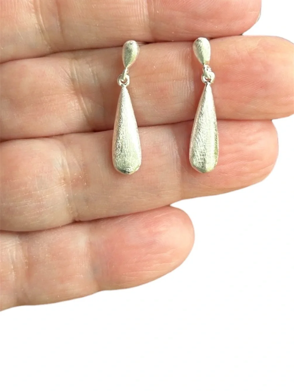 New Brushed Silver Earrings